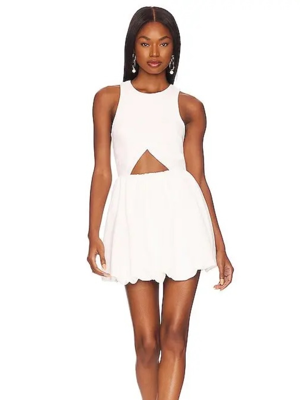 NEW NBD Armelle mini dress white bubble hem size XS